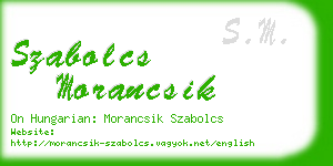 szabolcs morancsik business card